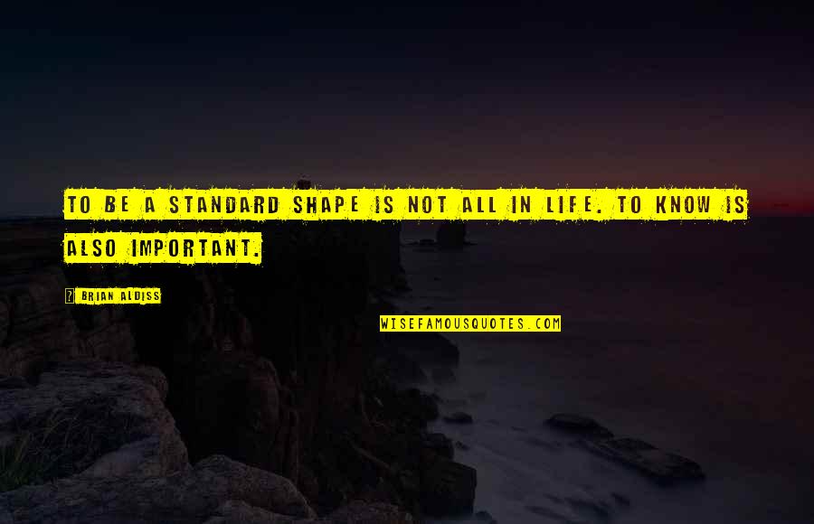 Standards In Life Quotes By Brian Aldiss: To be a standard shape is not all