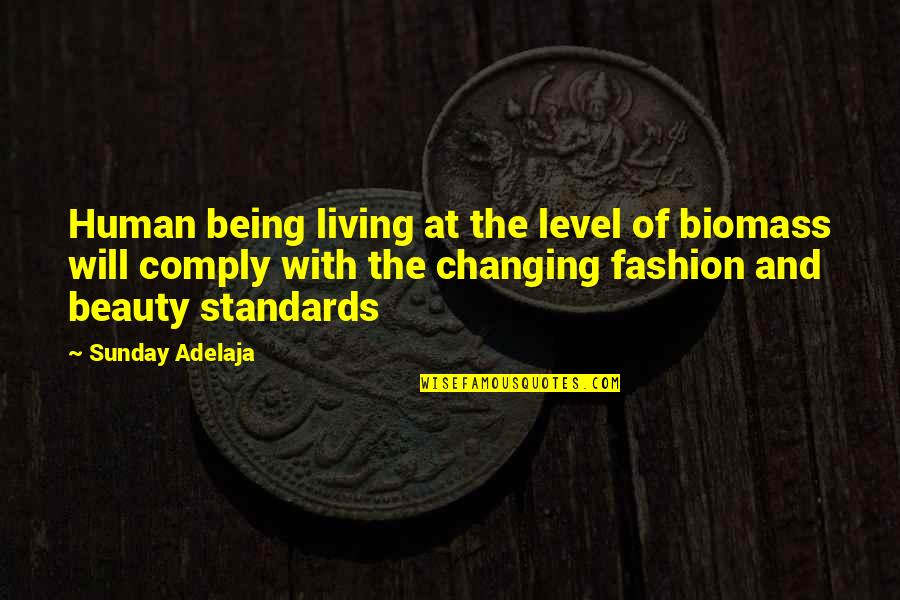 Standards In Life Quotes By Sunday Adelaja: Human being living at the level of biomass