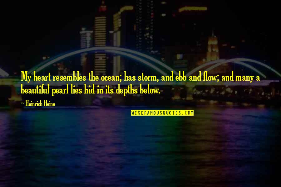 Standeth Quotes By Heinrich Heine: My heart resembles the ocean; has storm, and