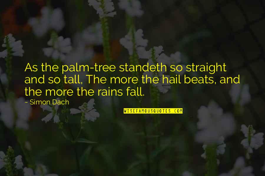 Standeth Quotes By Simon Dach: As the palm-tree standeth so straight and so