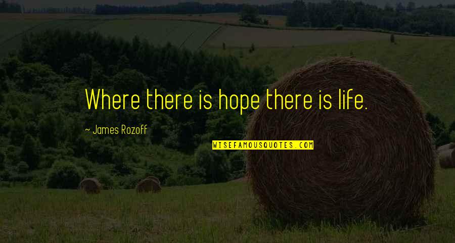 Standing Above Quotes By James Rozoff: Where there is hope there is life.