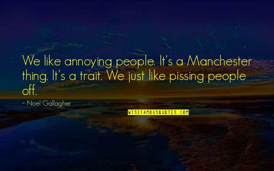 Standing Alone For What Is Right Quotes By Noel Gallagher: We like annoying people. It's a Manchester thing.