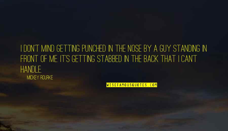 Standing Back Up Quotes By Mickey Rourke: I don't mind getting punched in the nose