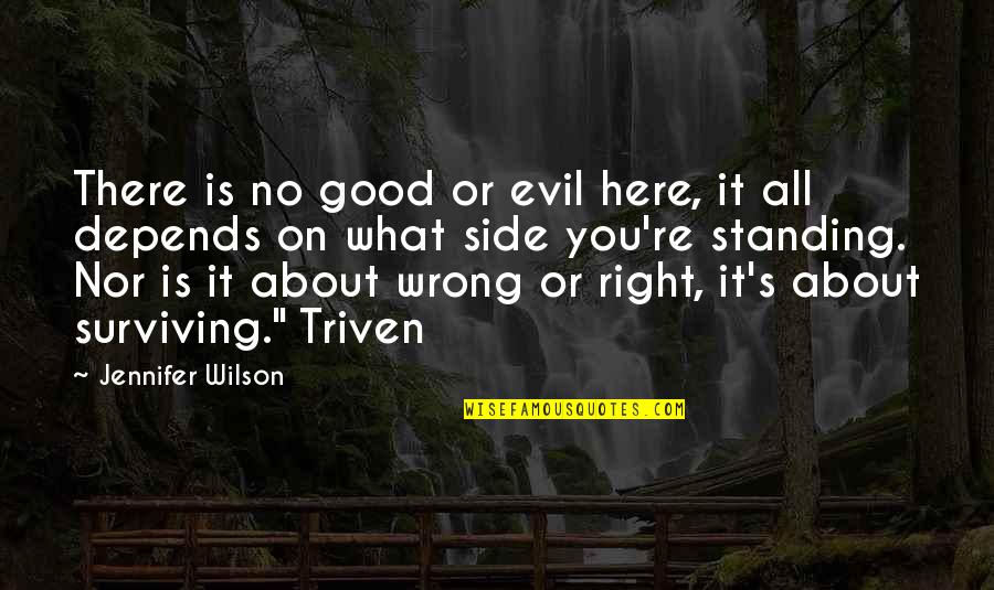 Standing By My Side Quotes By Jennifer Wilson: There is no good or evil here, it