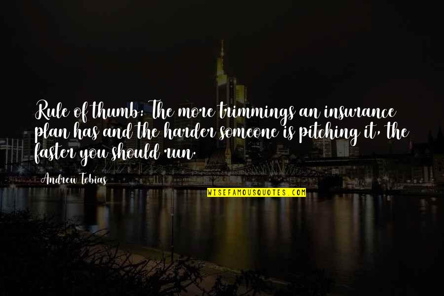 Standing By The One You Love Quotes By Andrew Tobias: Rule of thumb: The more trimmings an insurance Standing By The One You Love Quotes By Andrew Tobias: Rule of thumb: The more trimmings an insurance