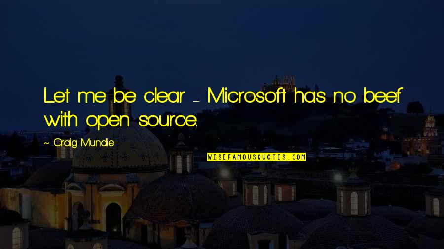 Standing Up For What You Think Is Right Quotes By Craig Mundie: Let me be clear - Microsoft has no