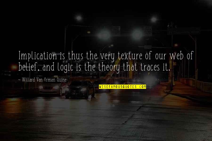 Standng Quotes By Willard Van Orman Quine: Implication is thus the very texture of our