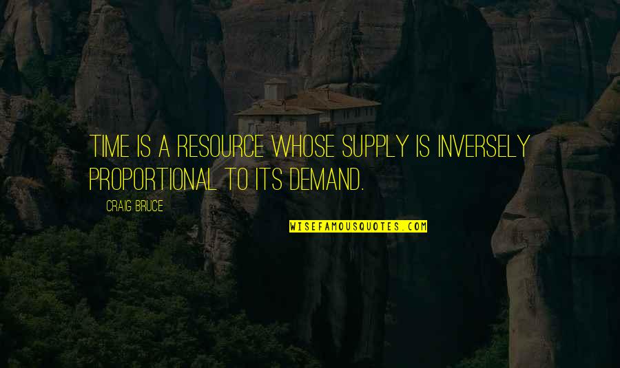 Stanislavskis 7 Quotes By Craig Bruce: Time is a resource whose supply is inversely