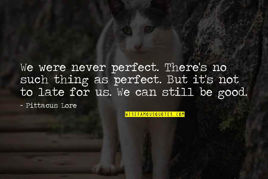 Stankiewicz Pittsfield Quotes By Pittacus Lore: We were never perfect. There's no such thing