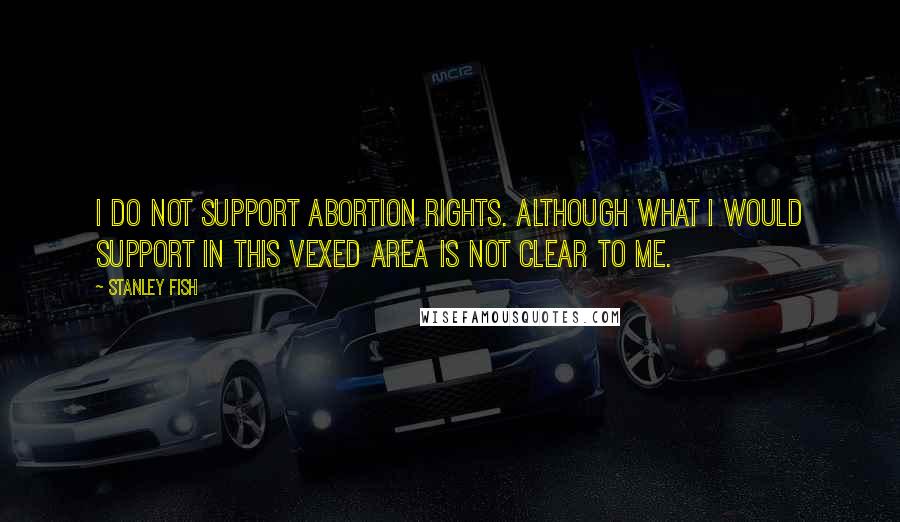 Stanley Fish quotes: I do not support abortion rights. Although what I would support in this vexed area is not clear to me.