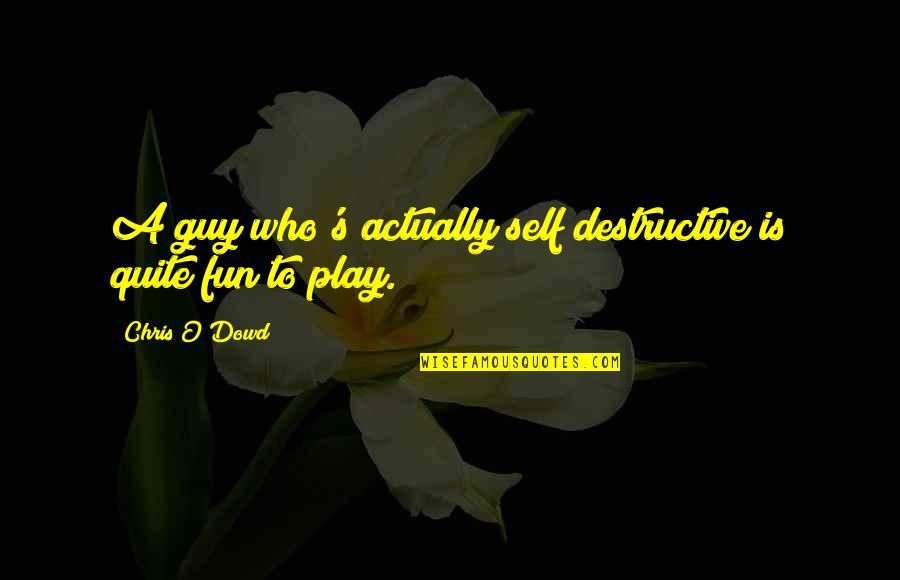 Stanley Keyworth Quotes By Chris O'Dowd: A guy who's actually self destructive is quite