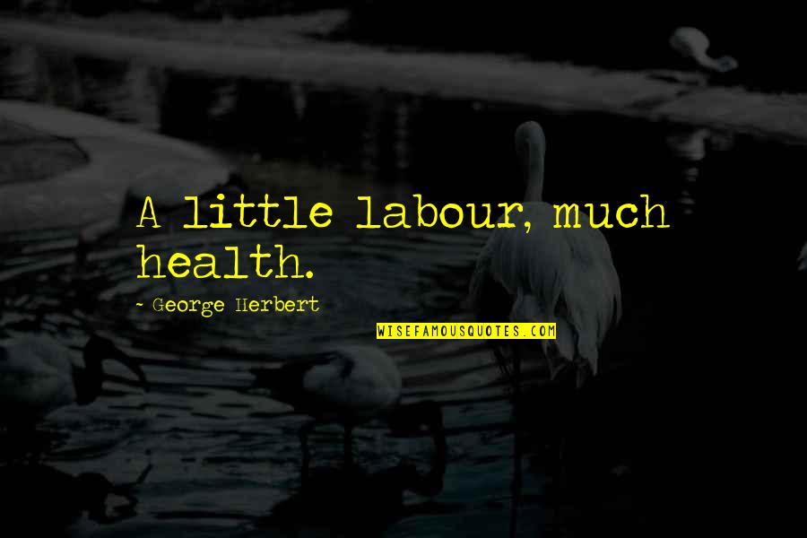 Stanley Myron Handelman Quotes By George Herbert: A little labour, much health.