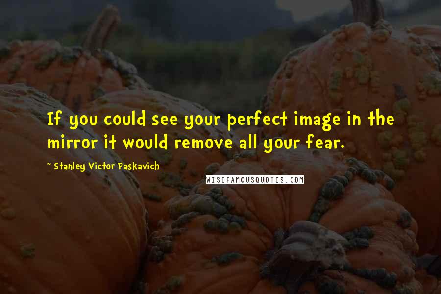 Stanley Victor Paskavich quotes: If you could see your perfect image in the mirror it would remove all your fear.