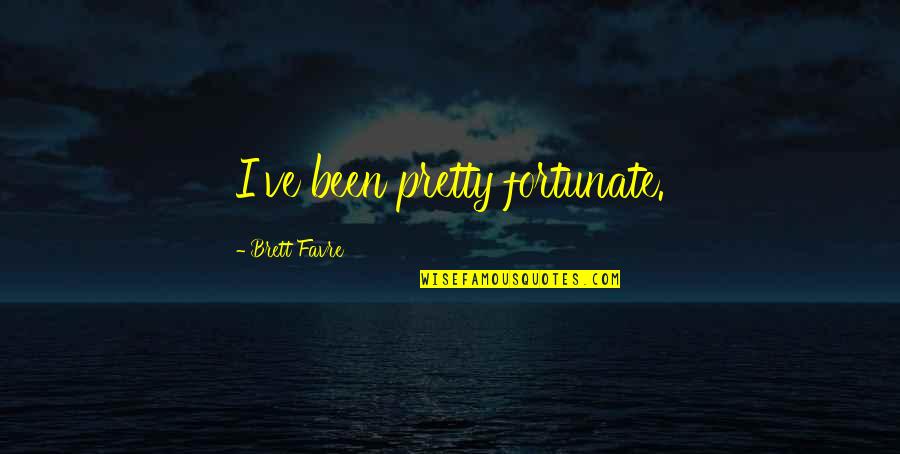Stanley Yelnats Character Quotes By Brett Favre: I've been pretty fortunate.