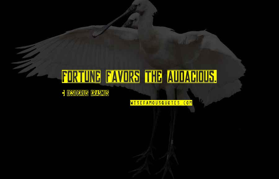 Stanton Peele Quotes By Desiderius Erasmus: Fortune favors the audacious. Stanton Peele Quotes By Desiderius Erasmus: Fortune favors the audacious.