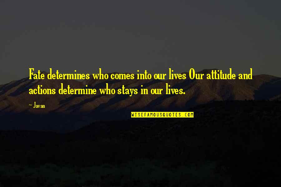 Stanton Peele Quotes By Javan: Fate determines who comes into our lives Our Stanton Peele Quotes By Javan: Fate determines who comes into our lives Our