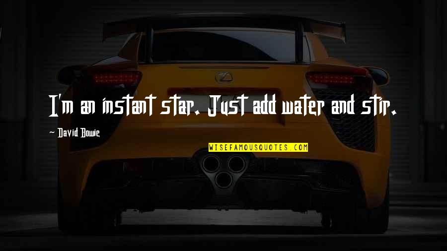 Star Of David Quotes By David Bowie: I'm an instant star. Just add water and