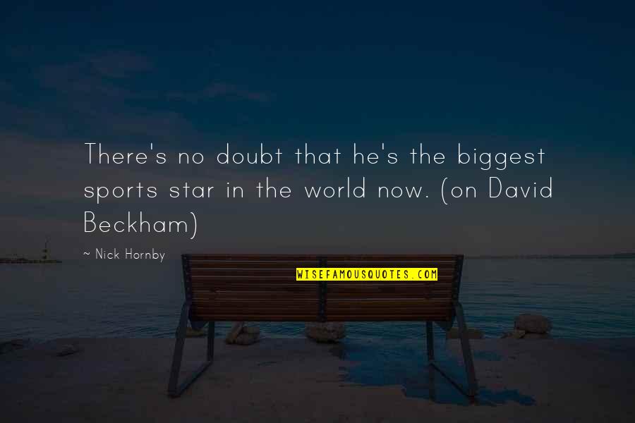 Star Of David Quotes By Nick Hornby: There's no doubt that he's the biggest sports