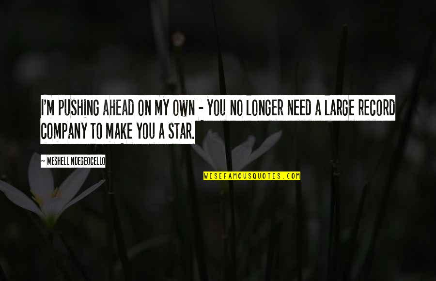 Star On Quotes By Meshell Ndegeocello: I'm pushing ahead on my own - you
