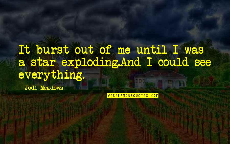 Star To My Burst Quotes By Jodi Meadows: It burst out of me until I was