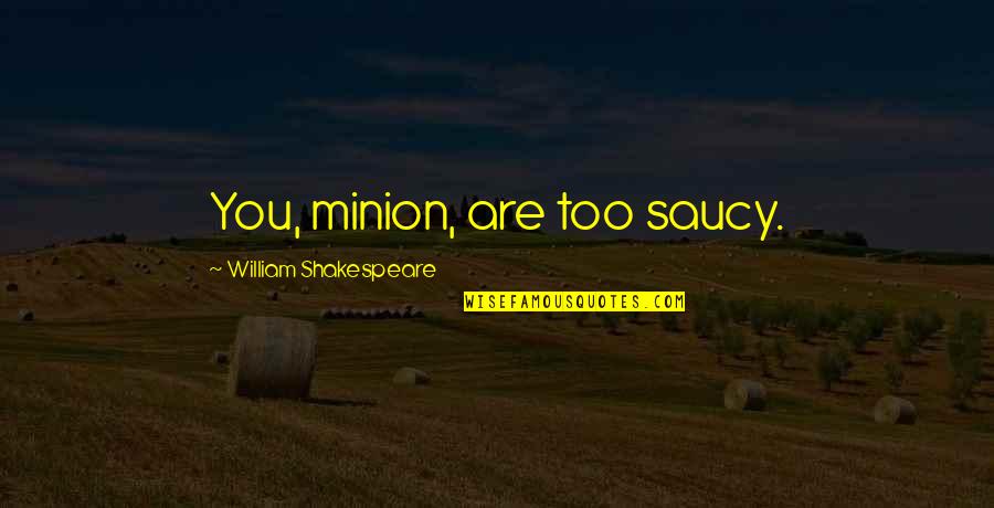 Star Trek Ii Quotes By William Shakespeare: You, minion, are too saucy.