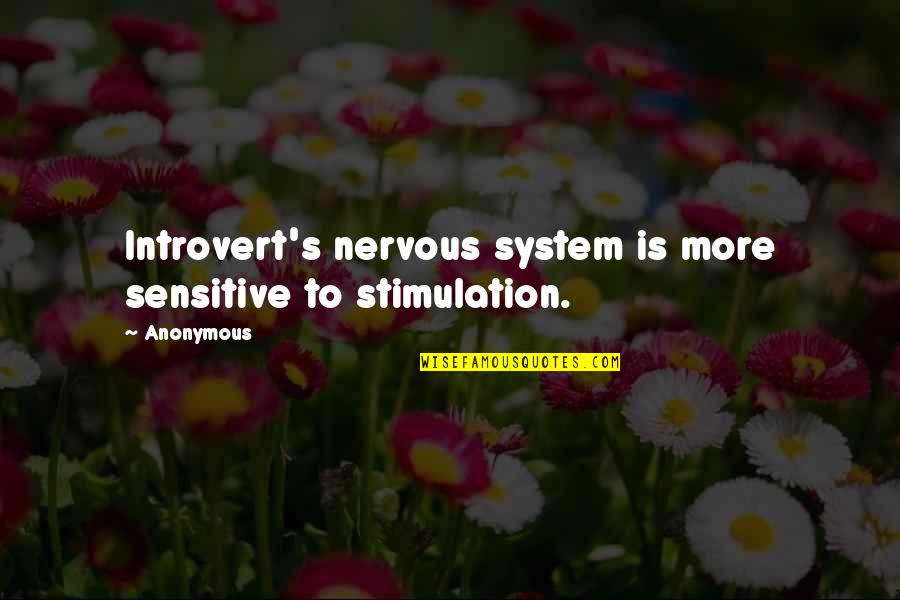 Star Wars Valentines Quotes By Anonymous: Introvert's nervous system is more sensitive to stimulation.