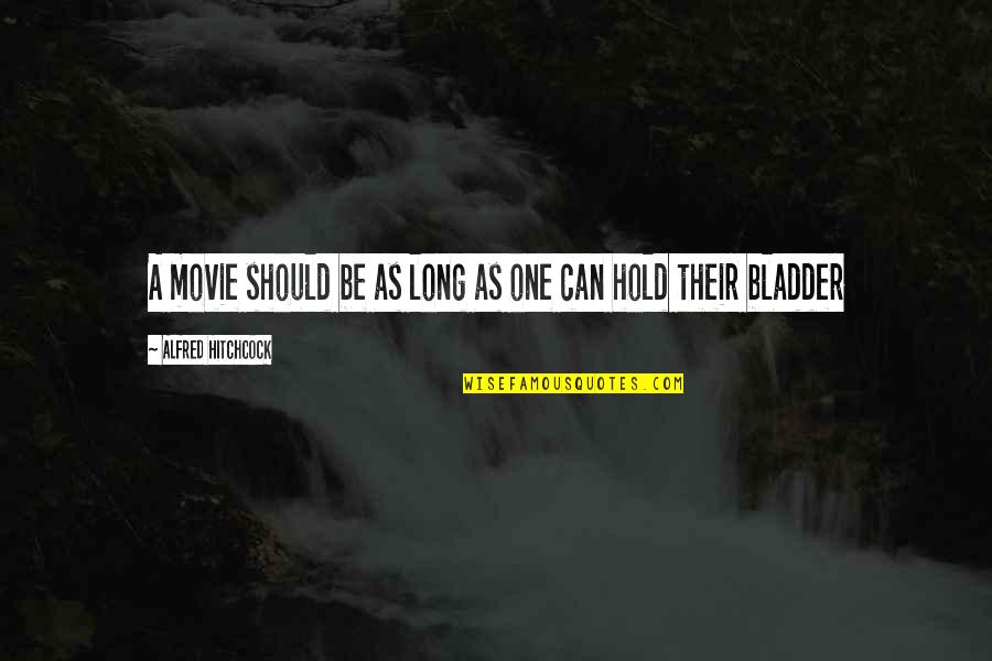 Staralithies Quotes By Alfred Hitchcock: A movie should be as long as one Staralithies Quotes By Alfred Hitchcock: A movie should be as long as one