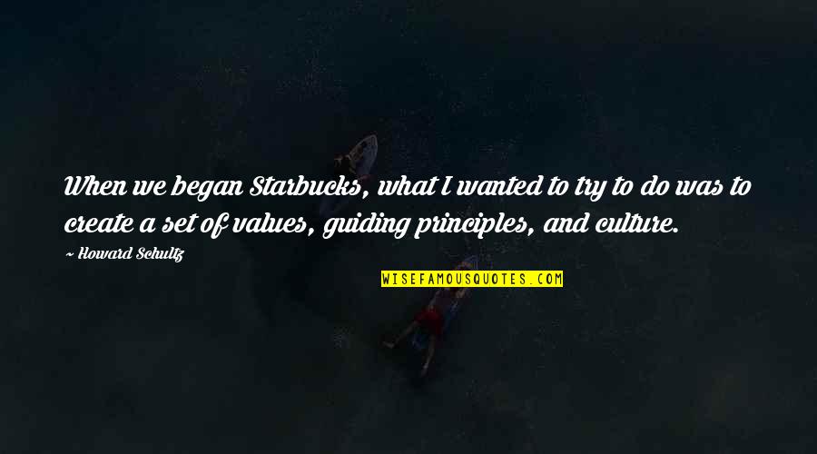 Starbucks's Quotes By Howard Schultz: When we began Starbucks, what I wanted to