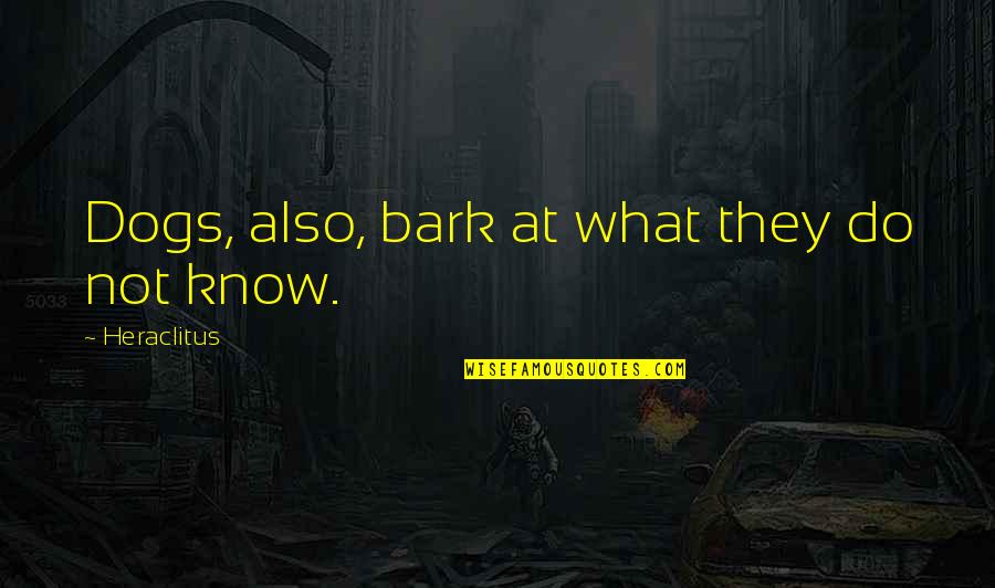 Starcraft 2 Immortal Quotes By Heraclitus: Dogs, also, bark at what they do not