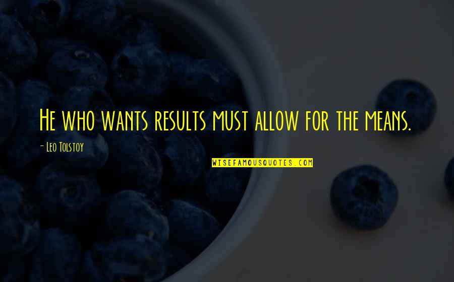 Stardust Memories Quotes By Leo Tolstoy: He who wants results must allow for the Stardust Memories Quotes By Leo Tolstoy: He who wants results must allow for the