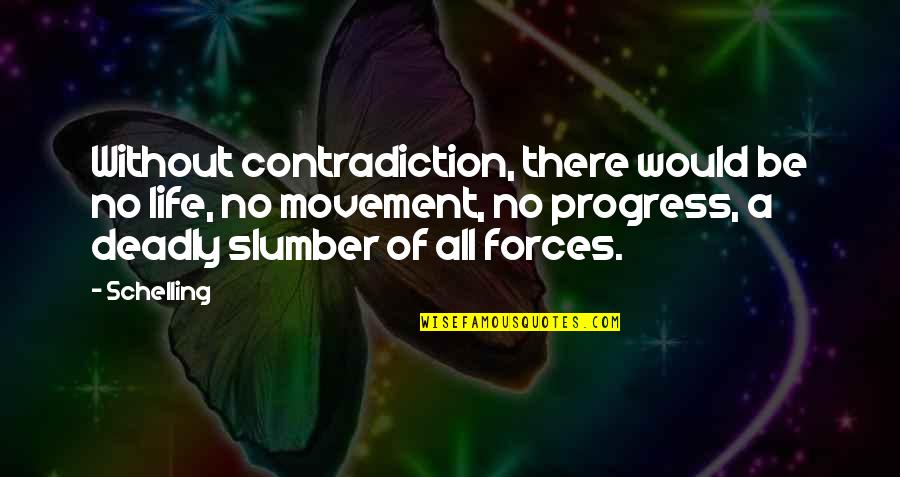 Stare Down Kid Quotes By Schelling: Without contradiction, there would be no life, no Stare Down Kid Quotes By Schelling: Without contradiction, there would be no life, no