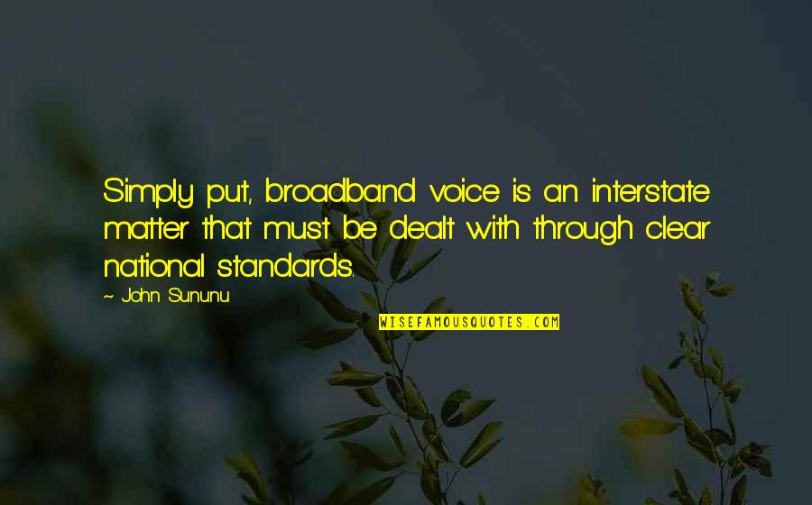 Starfish Friendship Quotes By John Sununu: Simply put, broadband voice is an interstate matter