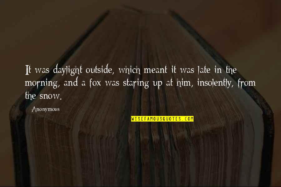 Staring At Him Quotes By Anonymous: It was daylight outside, which meant it was