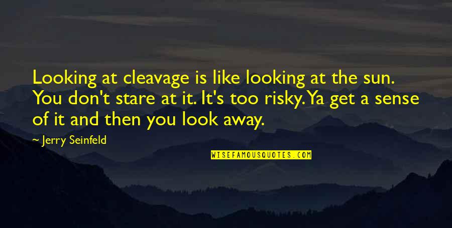 Staring At The Sun Quotes By Jerry Seinfeld: Looking at cleavage is like looking at the