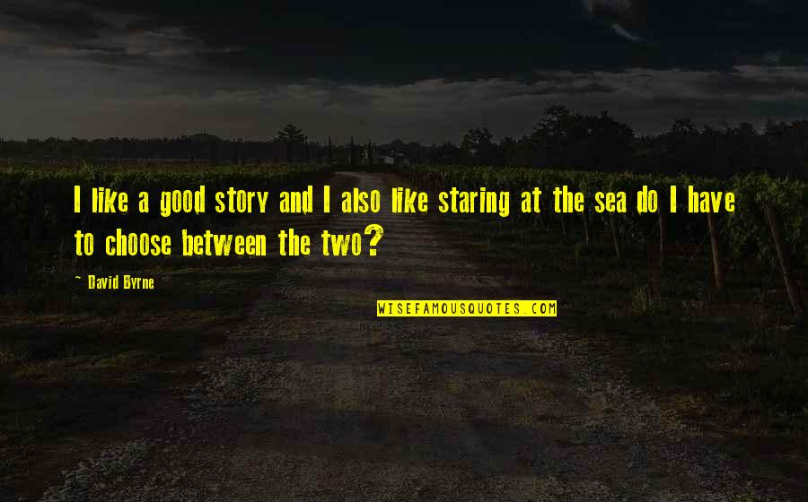 Staring Out To Sea Quotes By David Byrne: I like a good story and I also