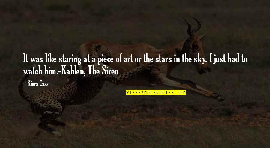 Staring Up At The Stars Quotes By Kiera Cass: It was like staring at a piece of