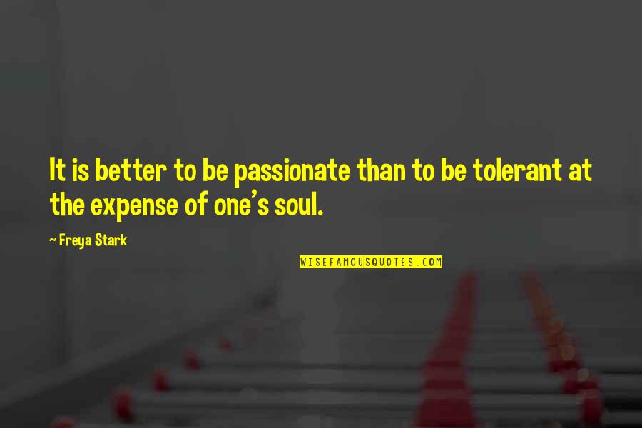 Stark Quotes By Freya Stark: It is better to be passionate than to