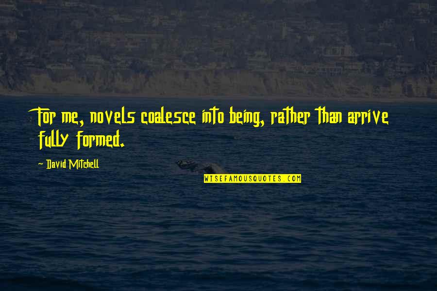 Starkhov Quotes By David Mitchell: For me, novels coalesce into being, rather than