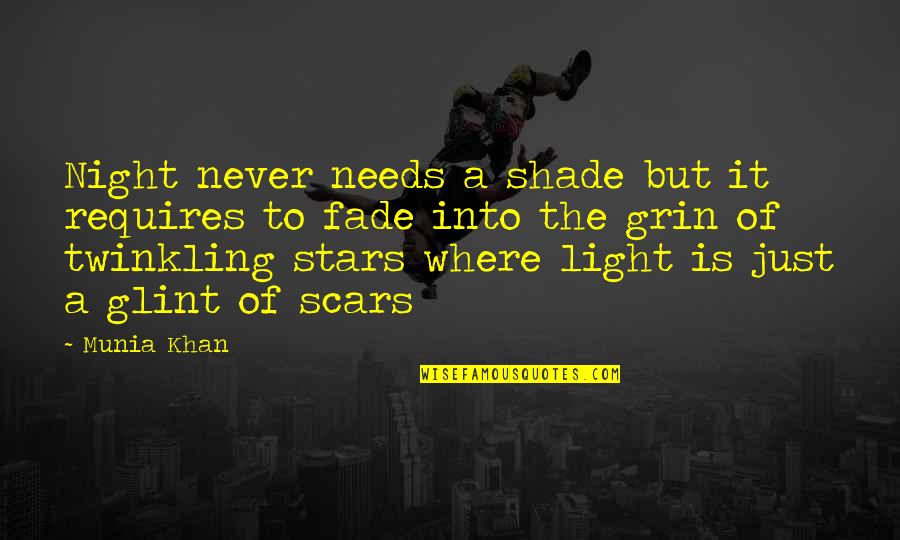 Starlight Quotes By Munia Khan: Night never needs a shade but it requires Starlight Quotes By Munia Khan: Night never needs a shade but it requires