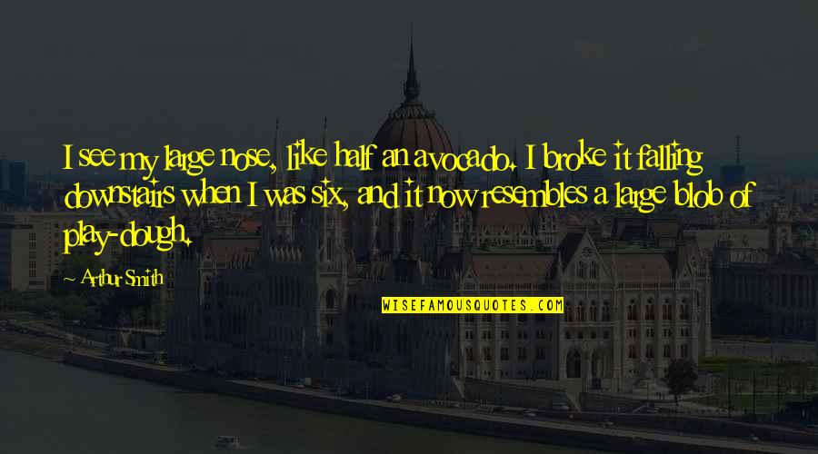 Starlike Quotes By Arthur Smith: I see my large nose, like half an Starlike Quotes By Arthur Smith: I see my large nose, like half an