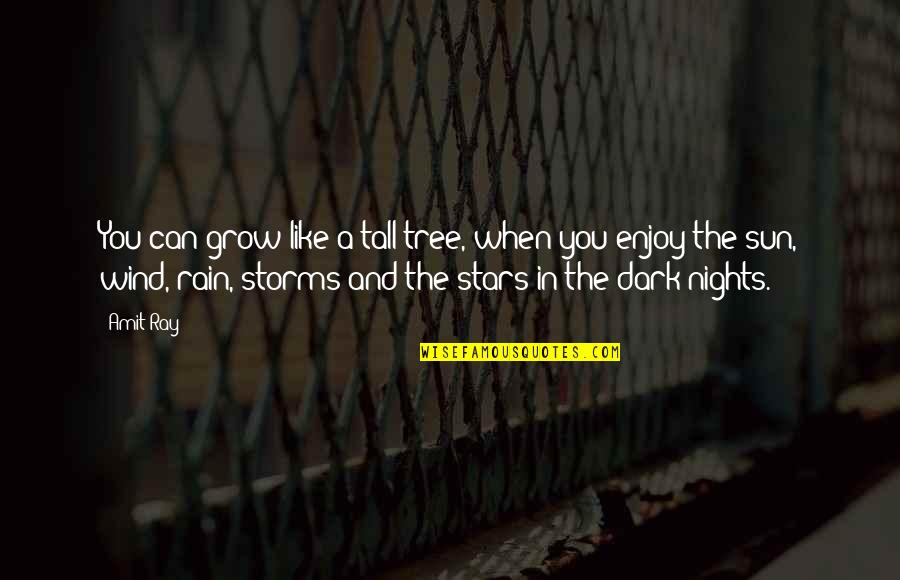 Stars Dark Quotes By Amit Ray: You can grow like a tall tree, when
