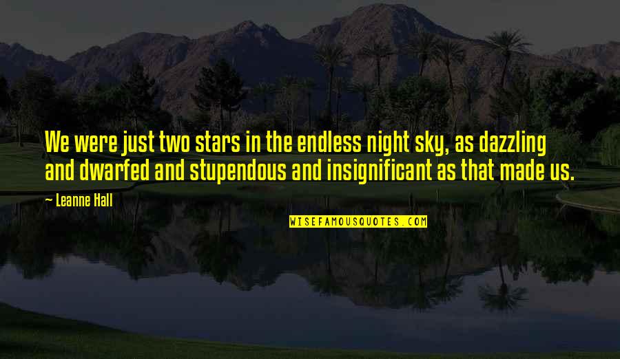 Stars In The Night Quotes By Leanne Hall: We were just two stars in the endless