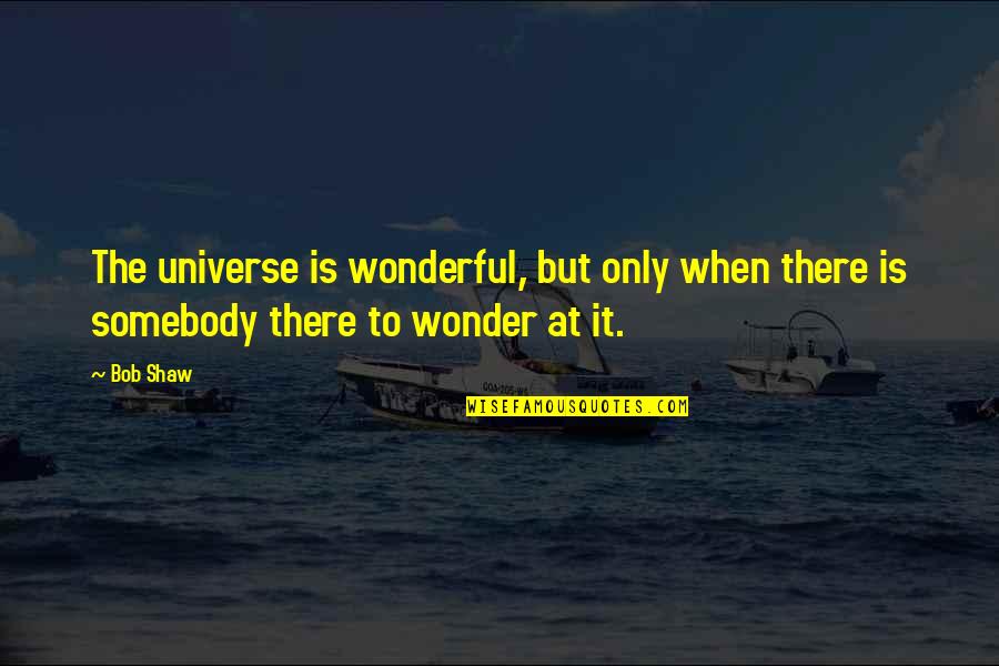 Start Changing Your Life Today Quotes By Bob Shaw: The universe is wonderful, but only when there