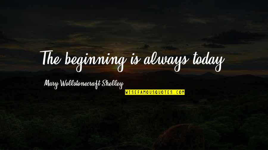Start Over Fresh Quotes By Mary Wollstonecraft Shelley: The beginning is always today. Start Over Fresh Quotes By Mary Wollstonecraft Shelley: The beginning is always today.