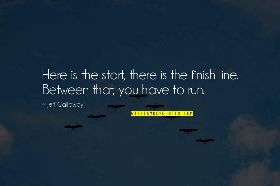 Start Running Quotes By Jeff Galloway: Here is the start, there is the finish