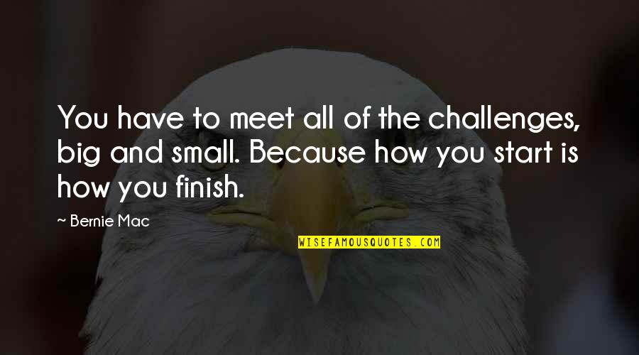 Start Small Quotes By Bernie Mac: You have to meet all of the challenges,