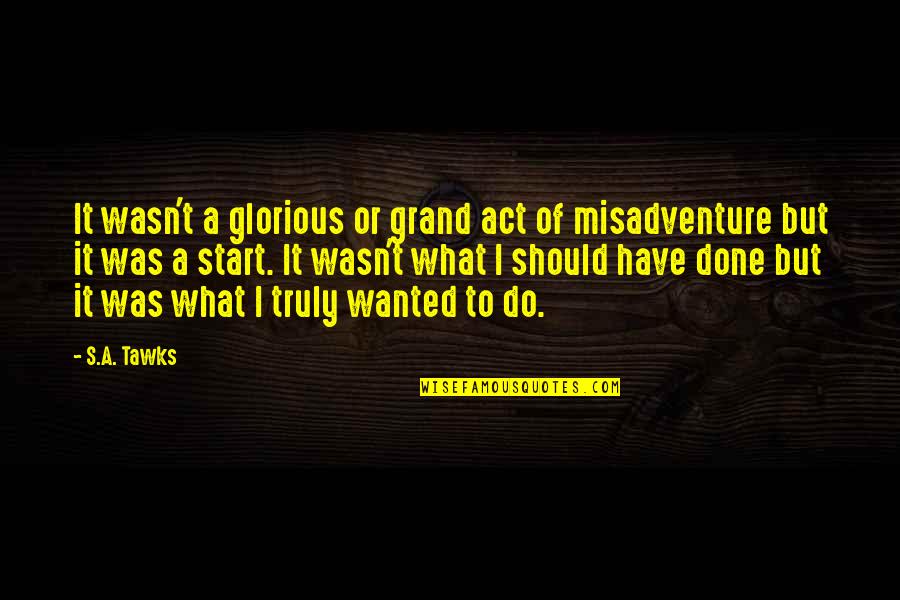 Start The Adventure Quotes By S.A. Tawks: It wasn't a glorious or grand act of