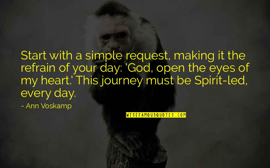 Start The Day Quotes By Ann Voskamp: Start with a simple request, making it the