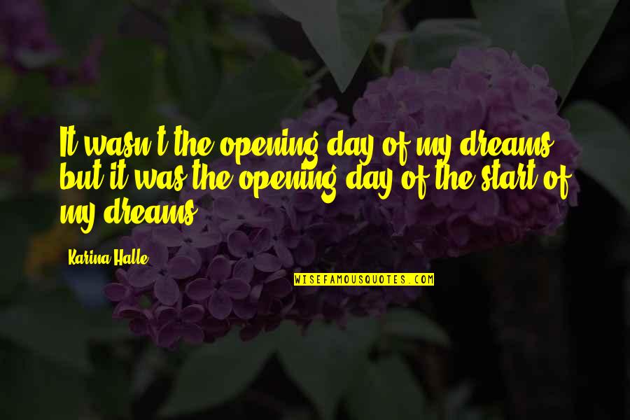 Start The Day Quotes By Karina Halle: It wasn't the opening day of my dreams