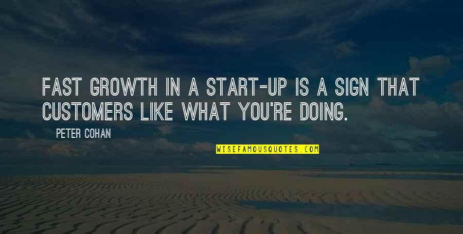 Start Up Quotes By Peter Cohan: Fast growth in a start-up is a sign